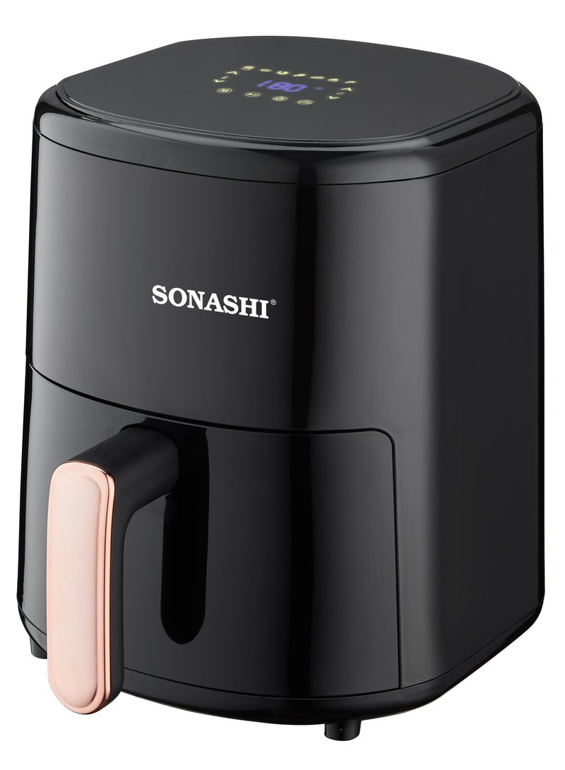 Air Fryer - 4L Capacity| LED Display Touch Screen with 80-200C Temperature Control| No-oil Cooking with Over-Heat Protection| Non-Stick Coating Basket - Auto shutoff function 4 L 1200 W SAF-420N Black