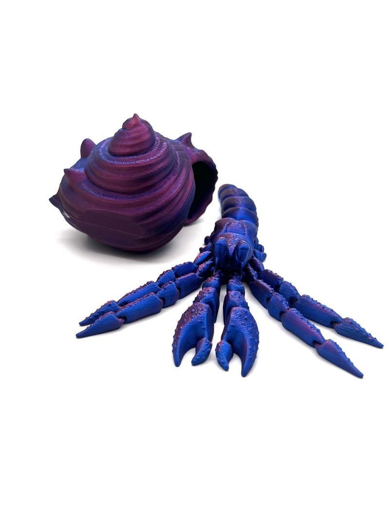 3d Printed Hermit Crab Decompression, 3d Printed Dynamic Animal Toys, Fully Jointed Elastic Crystal Hermit Crab Decompression Toys, Home Office Decoration (Red And Blue Gradient Color)