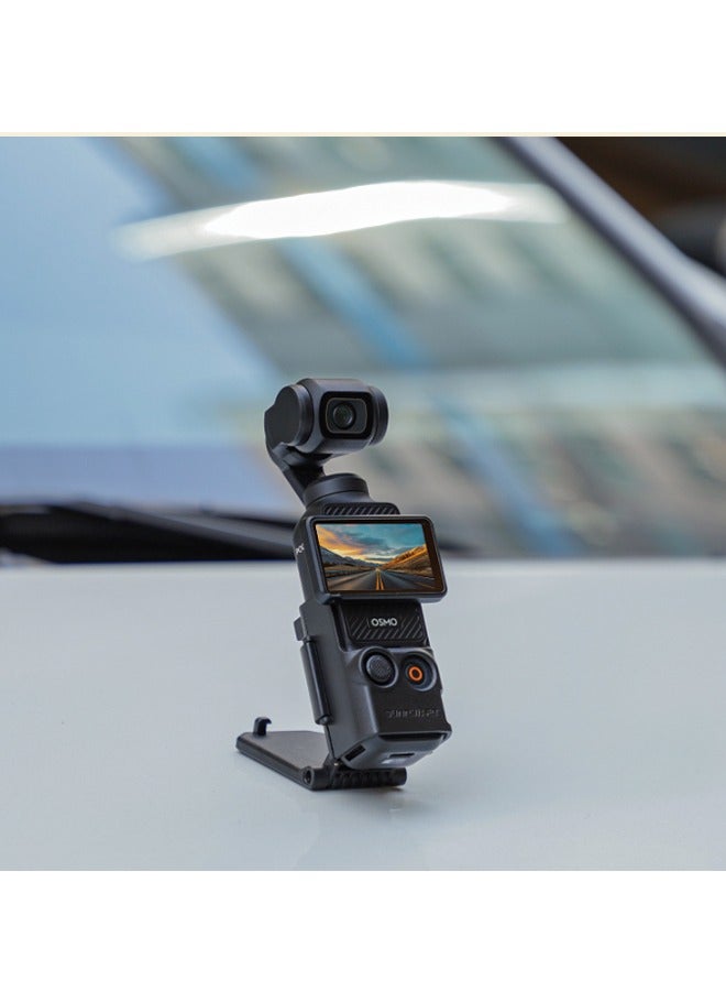 Magnetic Mount Stand Compatible with DJI Osmo Pocket 3, Pocket3 Accessories Expansion Adapter Magnet Suction Case Holder on Desktop, Vertical Surface, 180° Adjustable, Quick Fixation, Black
