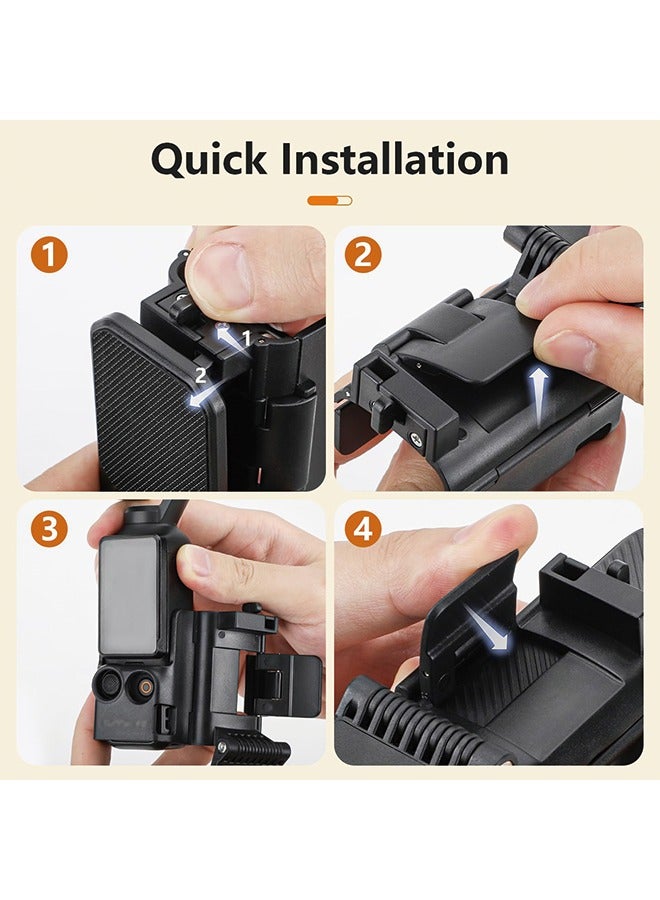 Magnetic Mount Stand Compatible with DJI Osmo Pocket 3, Pocket3 Accessories Expansion Adapter Magnet Suction Case Holder on Desktop, Vertical Surface, 180° Adjustable, Quick Fixation, Black