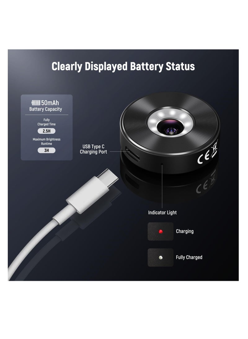 45 X Phone Microscope Only for 17mm Thread Backplate, with iPhone Samsung Cage with 17mm Lens Adapter, Rechargeable Close Up Zoom Lens with 50mAh Battery,  LED Light, Type C Cable