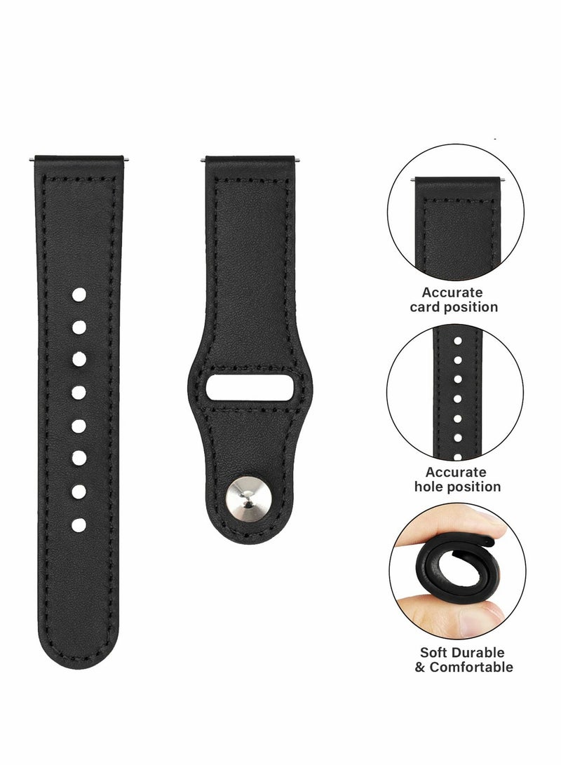 Leather Band for Galaxy Watch 4/5, 20mm Reverse Buckle ​Strap for Samsung Galaxy Watch 5