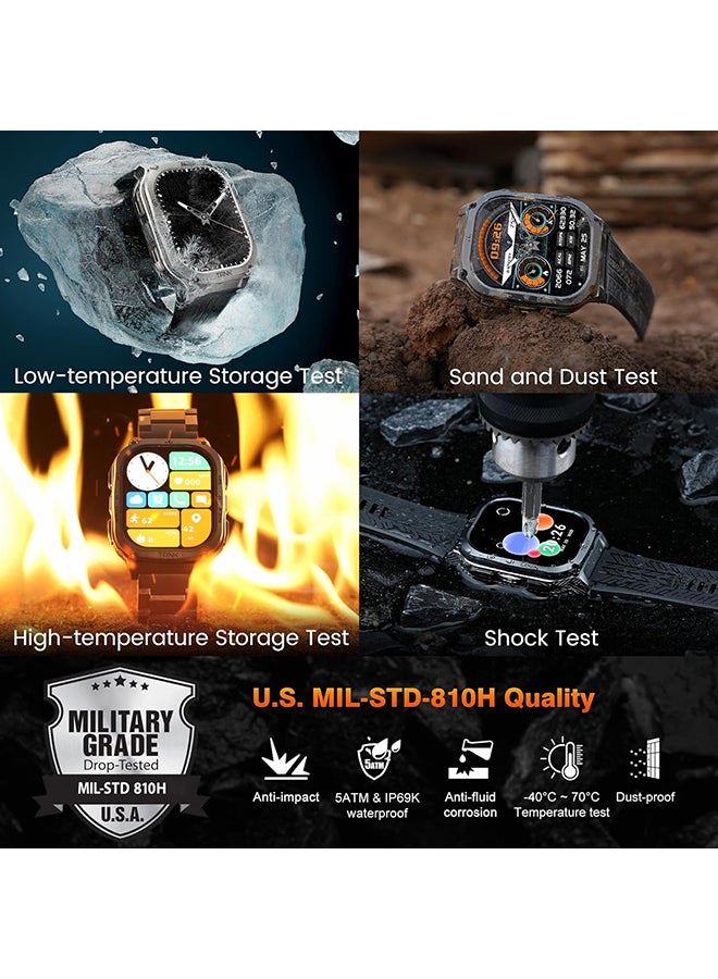 500 mAh Tank M3 Smartwatch (Black) - 1.96