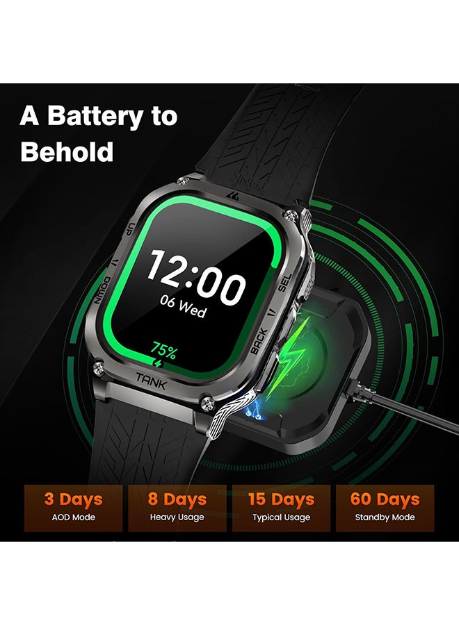 500 mAh Tank M3 Smartwatch (Black) - 1.96