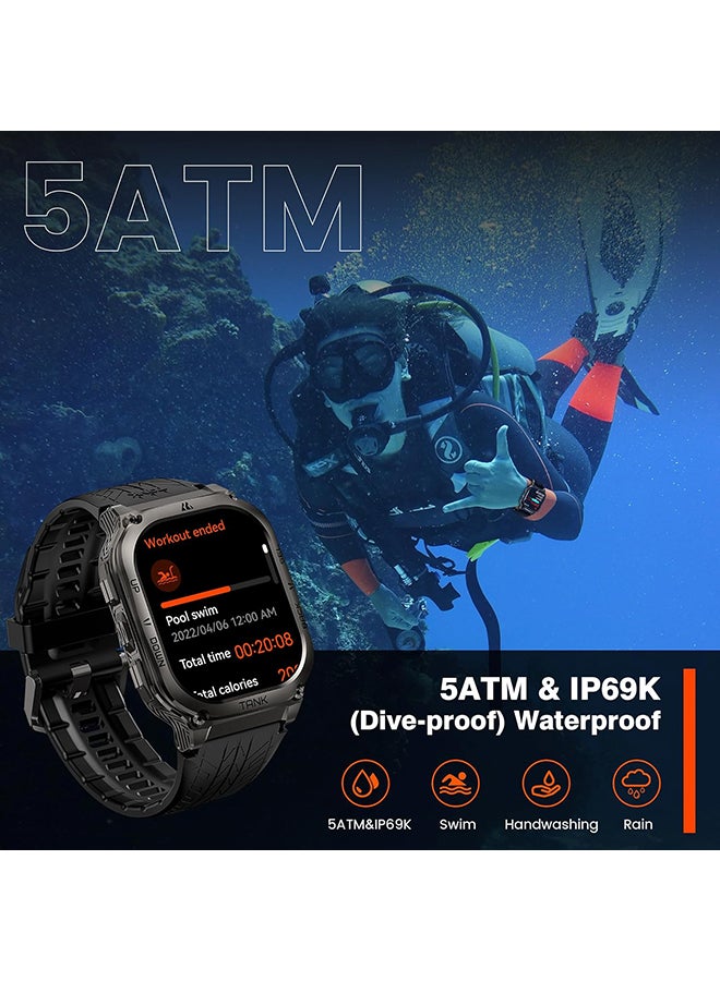 500 mAh Tank M3 Smartwatch (Black) - 1.96