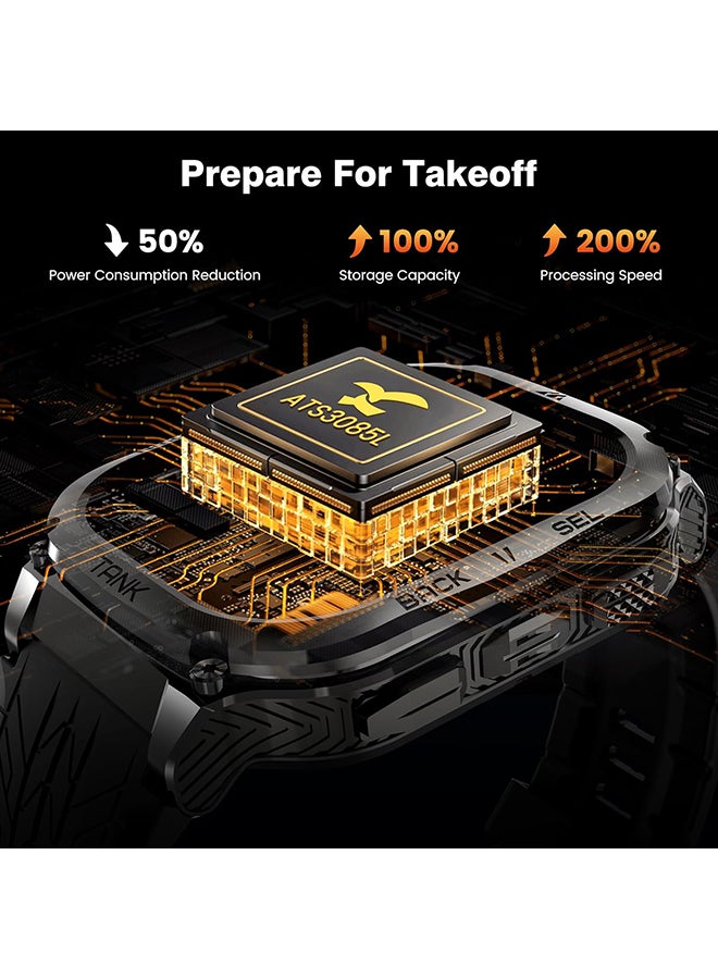 500 mAh Tank M3 Smartwatch (Black) - 1.96