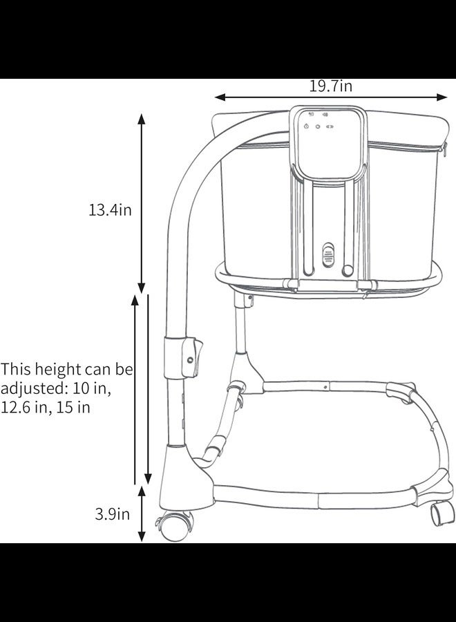 3-in-1 Electric Swing Bedside Crib Intelligent Baby Bassinet Beside Sleeper Cradle, app on Your Phone, 3 Kinds of Height Adjustment,5 Swing Speed, 3 Timing time, 15 Music, 5 Usage Modes