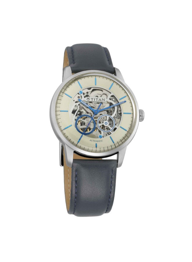 Men Digital Round Shape Leather Wrist Watch - 90110SL02 - 56 Mm