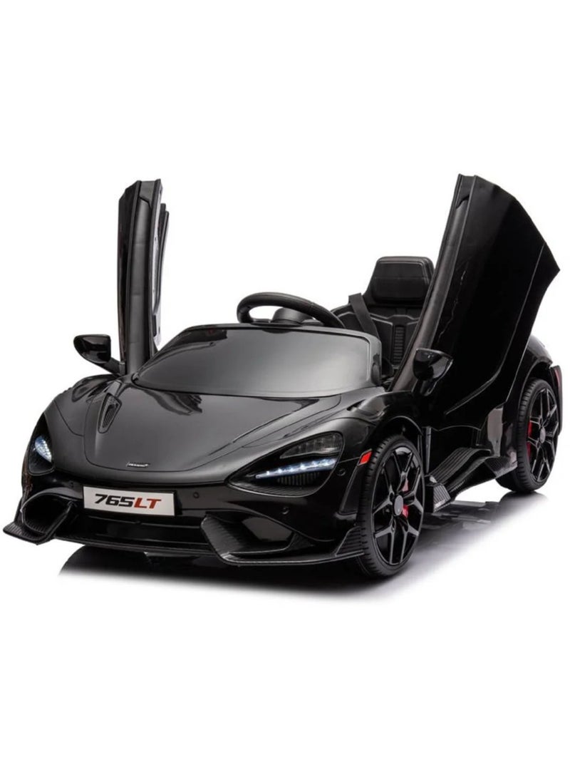 Mclaren 765LT Licensed Ride on Kids Car - Black 12V