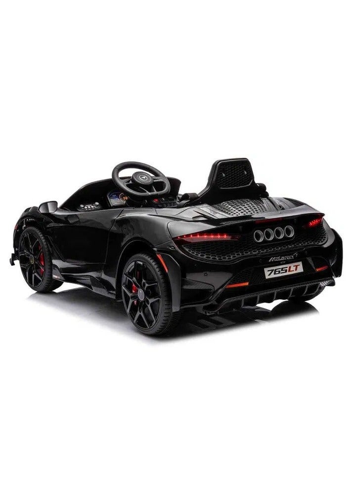 Mclaren 765LT Licensed Ride on Kids Car - Black 12V