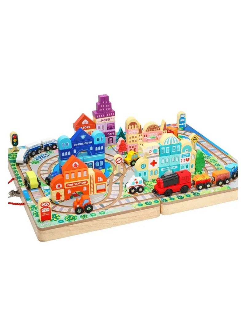 Eduspark Train Track Montessori Wooden Blocks, Montessori Educational Toys ,Montessori train set for preschoolers