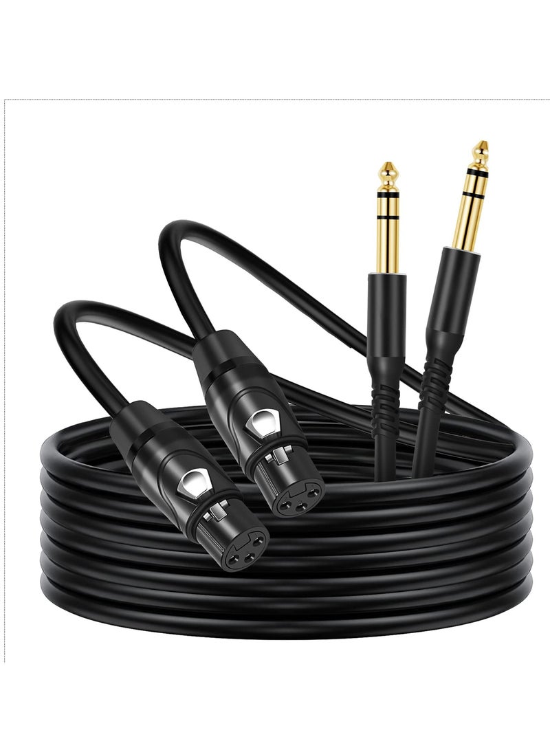 6.6FT XLR Female to 1/4 Inch TRS Cable - Professional Balanced Microphone Cable with Quarter Inch Jack, HiFi Quality