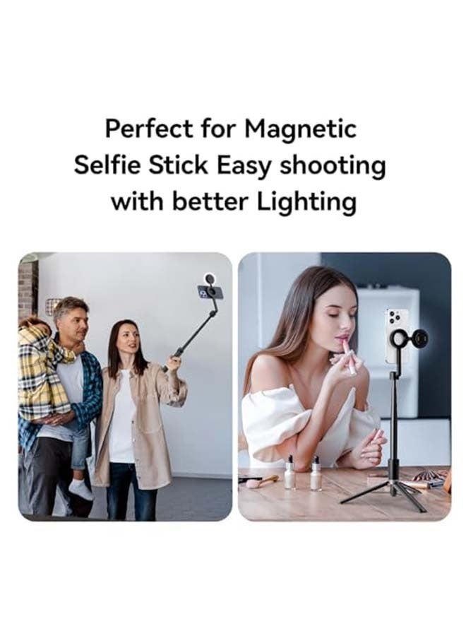 Magnetic Selfie Light for Phone, 3-Modes Magnetic Fill Light for Magsafe, Rechargeable 180° Flip Phone Ring Light for iPhone 15 14 13 12 Series Android Phones for Makeup, Video, TikTok, Vlog