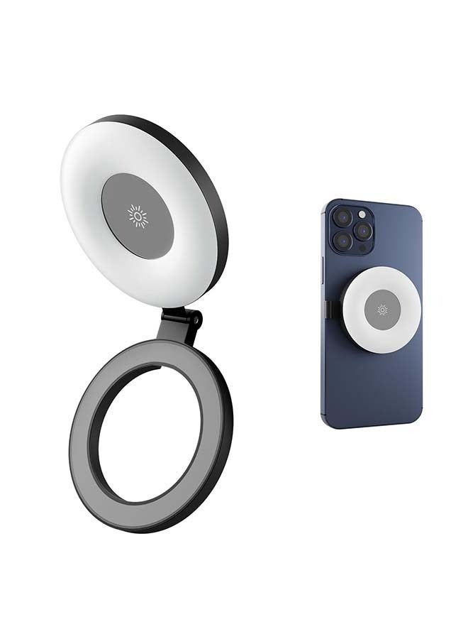 Magnetic Selfie Light for Phone, 3-Modes Magnetic Fill Light for Magsafe, Rechargeable 180° Flip Phone Ring Light for iPhone 15 14 13 12 Series Android Phones for Makeup, Video, TikTok, Vlog