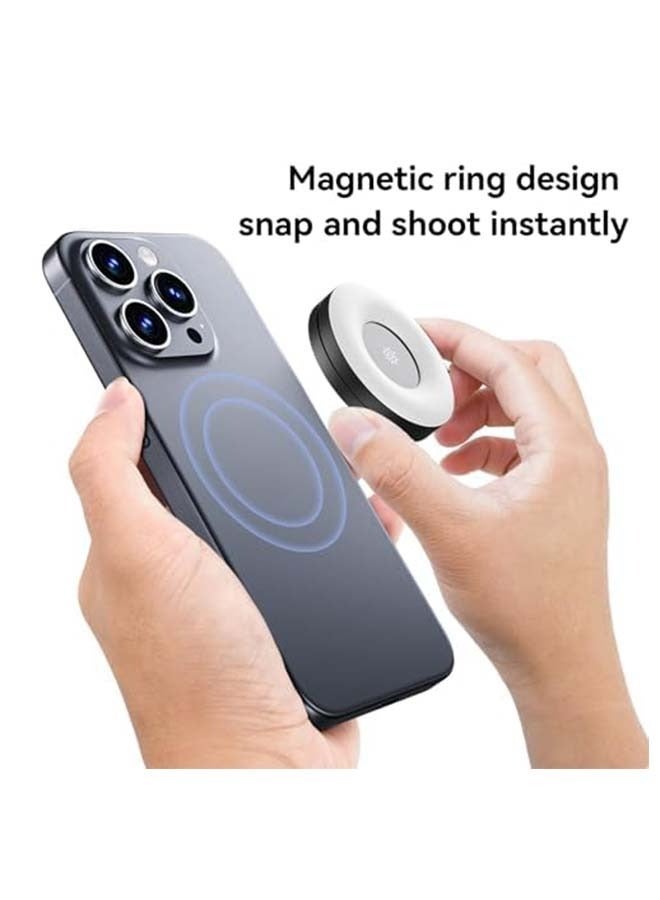 Magnetic Selfie Light for Phone, 3-Modes Magnetic Fill Light for Magsafe, Rechargeable 180° Flip Phone Ring Light for iPhone 15 14 13 12 Series Android Phones for Makeup, Video, TikTok, Vlog