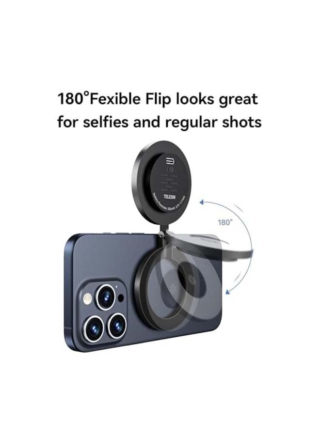 Magnetic Selfie Light for Phone, 3-Modes Magnetic Fill Light for Magsafe, Rechargeable 180° Flip Phone Ring Light for iPhone 15 14 13 12 Series Android Phones for Makeup, Video, TikTok, Vlog