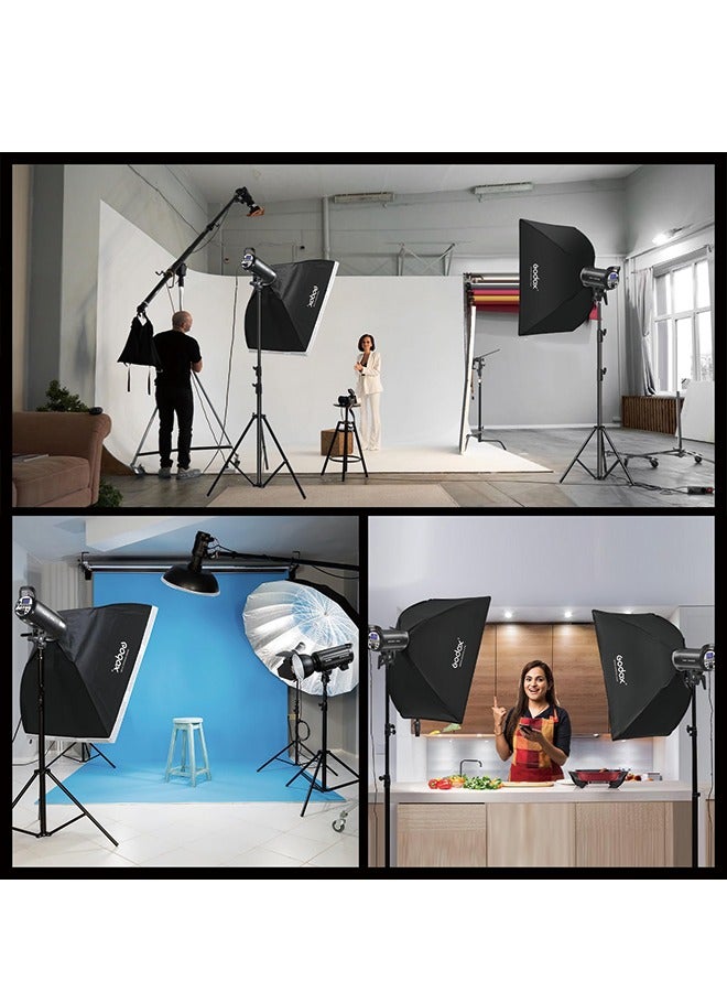 Godox SK400II Studio Strobe 400W, 2.4G Wireless X System GN65 5600K Monolight with Bowens Mount 150W Modeling Lamp, Outstanding Output Stability, Anti-Preflash