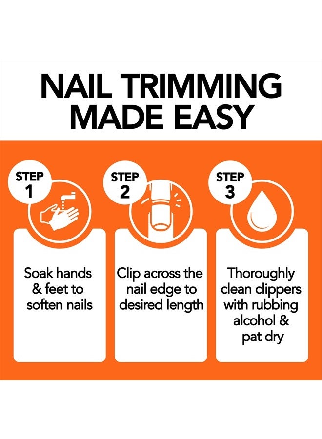 Nail Clippers for Thick Nails - Heavy Duty, Wide Mouth Professional Fingernail and Toenail Clippers for Men, Women & Seniors, Silver