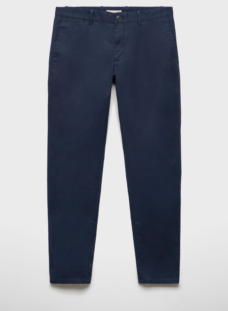 Slim Fit Pleated Trousers