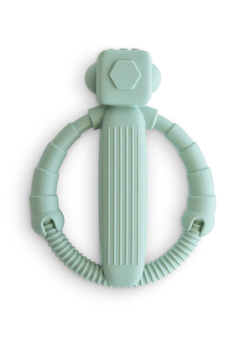 Mushie ​​Robot Rattle Teether​ - Cambridge Blue