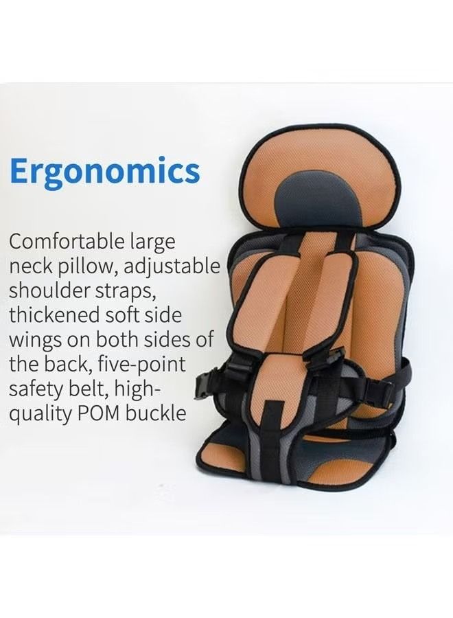 Baby Car Seat for Newborn from 9 Months to 12 Years With Forward Facing Positions Portable Safety Seat Strap 30X60X90cm (Brown)