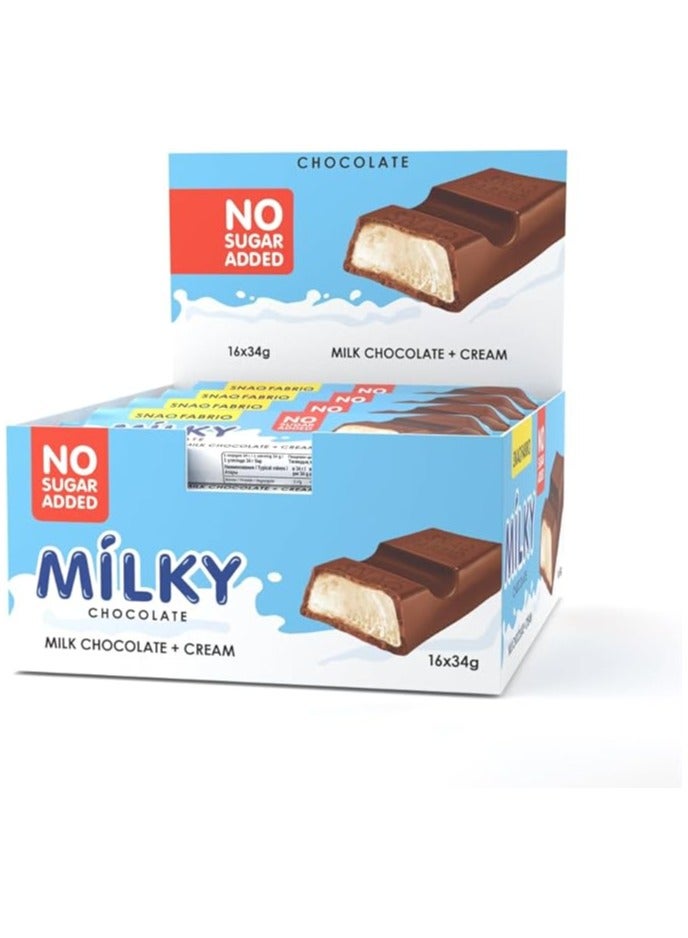 SNAQ FABRIQ Protein Milk Chocolate Filled With Cream 34g (Box of 16)