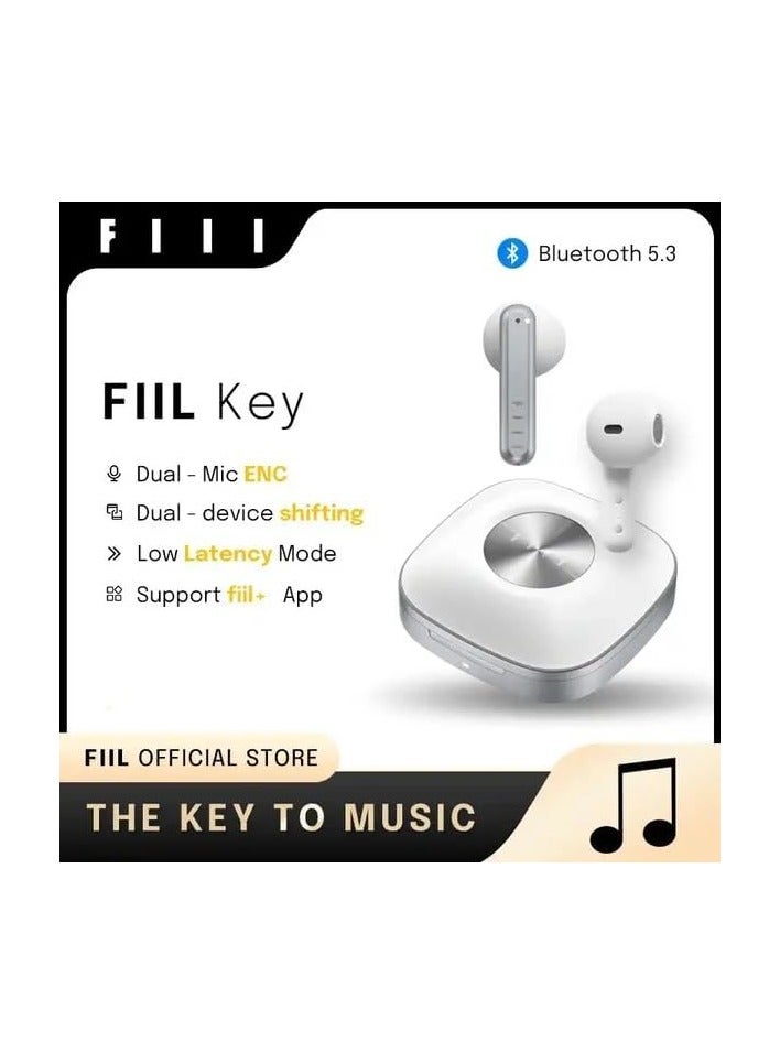 FIIL Key TWS Wireless Bluetooth 5.3 Earphone purre cloction earbuds White GLOBAL version 2024