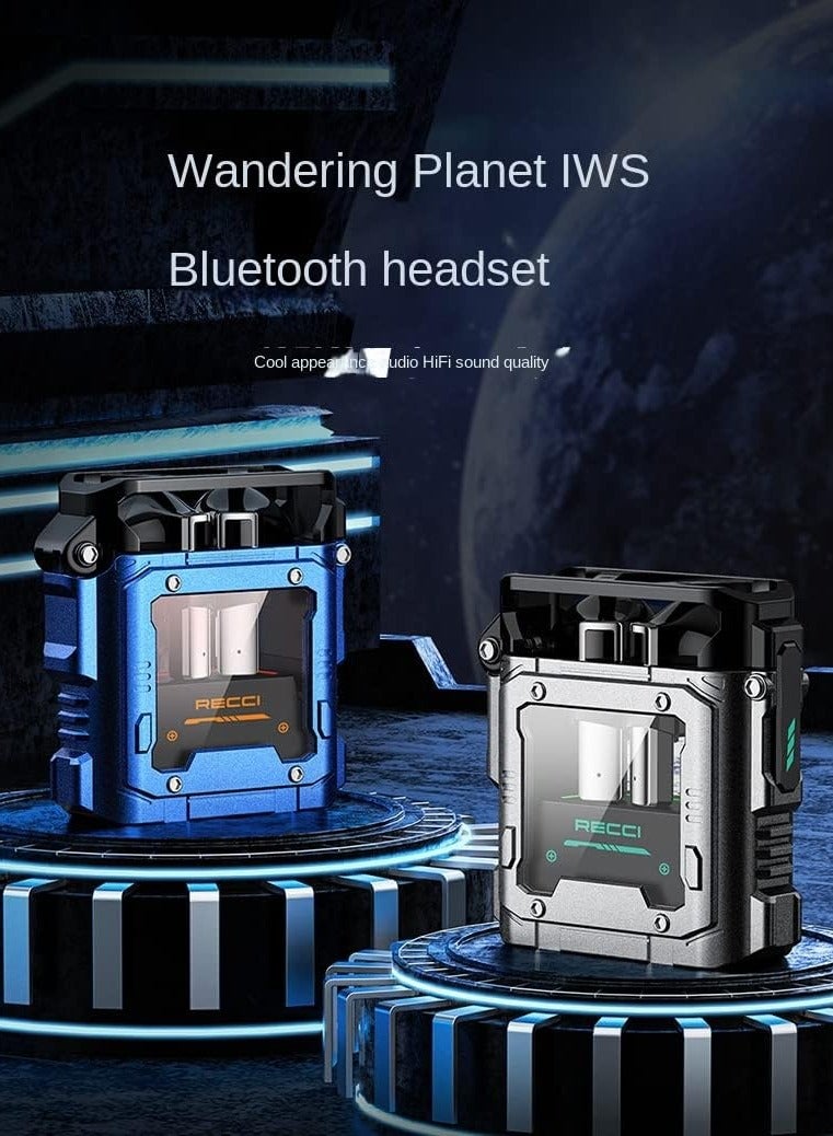 Recci responsive a wandering planet Bluetooth true wireless Bluetooth headset Bluetooth 5.3 Super resistance bass strong highs (black)