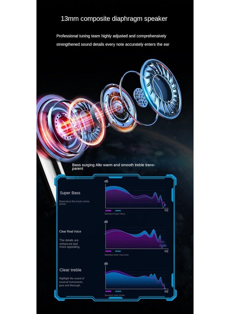 Recci responsive a wandering planet Bluetooth true wireless Bluetooth headset Bluetooth 5.3 Super resistance bass strong highs (black)