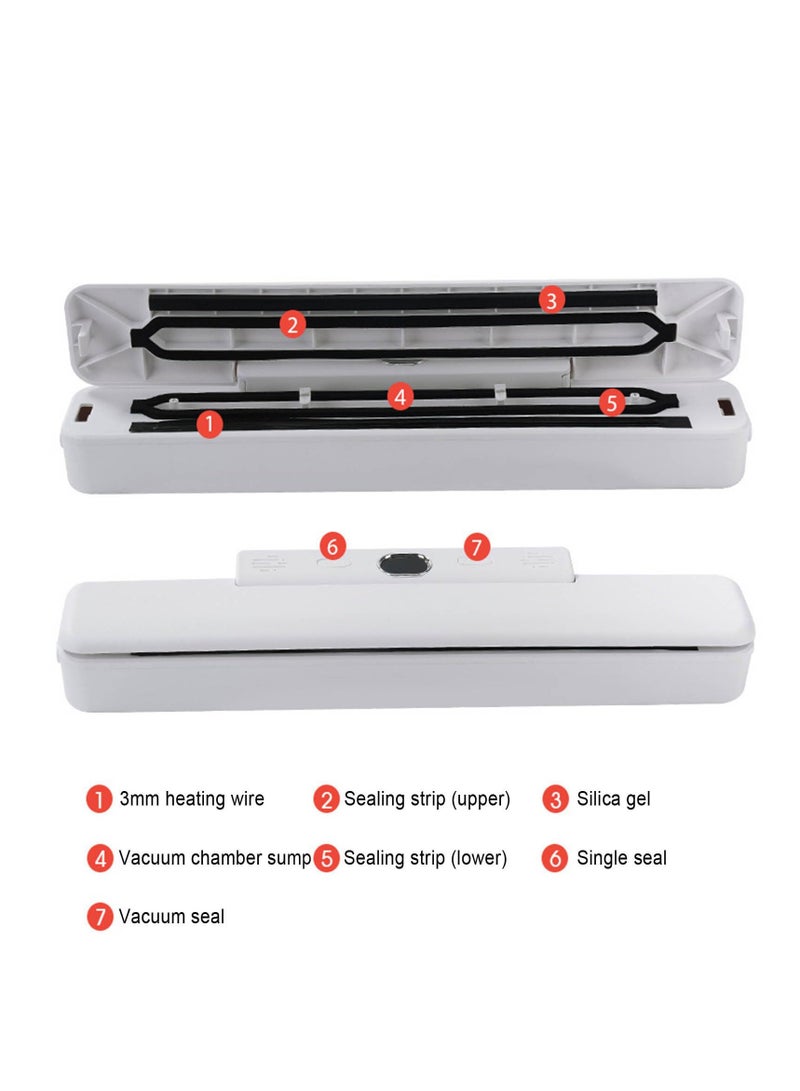 Kitchen Vacuum Sealer Machine, Food Vacuum Sealer, Food Protector Machine, Automatic Packing Vacuum Device for Food Preservation and Save, Sealing Packing System for Fresh Food and Storage