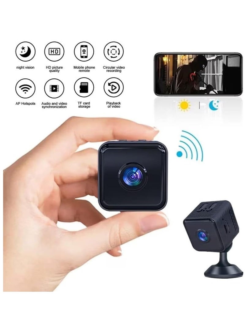 Mini Surveillance Camera, 1080P HD Wireless Camera with Night Vision Motion Detection, WiFi Camera Home Security Nanny Surveillance Cam Perfect Video Bady Camera for Indoor and Outdoor