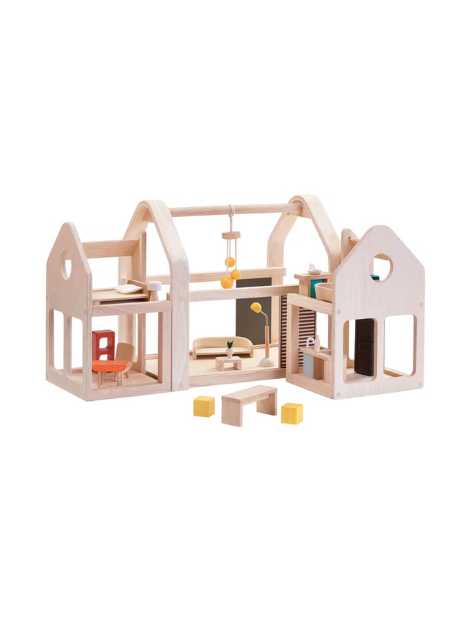 Wooden Slide N Go Dollhouse Multicolor