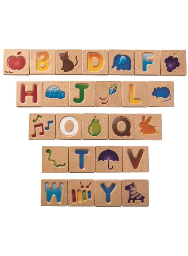 Wooden Alphabet A Z Gradient Multicolor