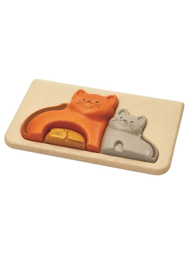 Wooden Cat Puzzle Multicolor