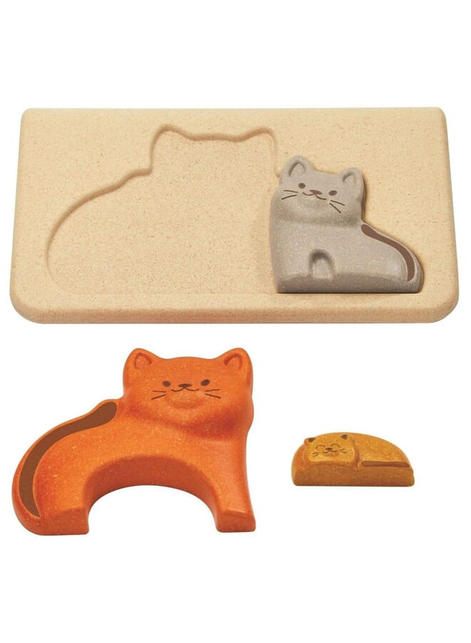 Wooden Cat Puzzle Multicolor