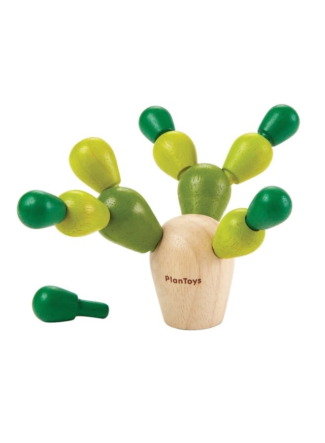 Wooden Balancing Cactus Multicolor