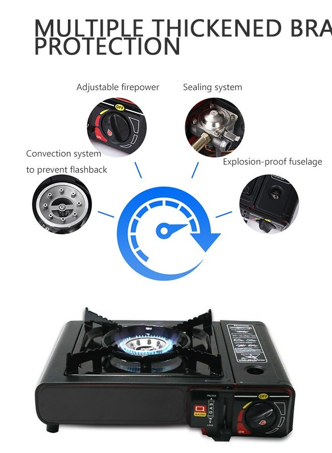 GS-1000 7650 BTU Portable Butane Gas Stove, Cassette Stove Outdoor Portable Butane Camping Gas Stove Single Burner for Camping and Picnic