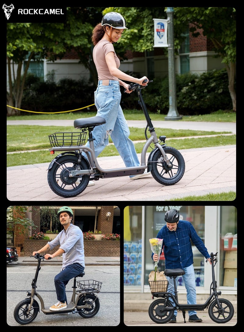 48V Electric Scooter for Adults Up To 30km/h Speed with Seat 140KG Capacity Scooter Adult,6.5