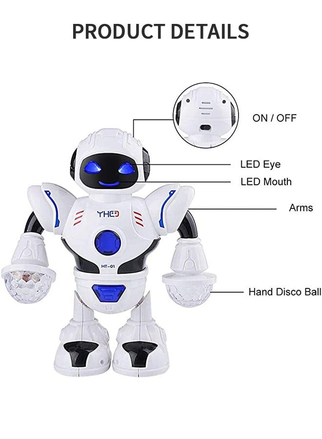 Walking Robot Toys for Kids - 360° Body Spinning Dancing Robot Toy with LED Lights Flashing and Music, Smart Interactive Electronic Kids Robot Toy, Baby Walking Toy for Toddler Boys and Girls