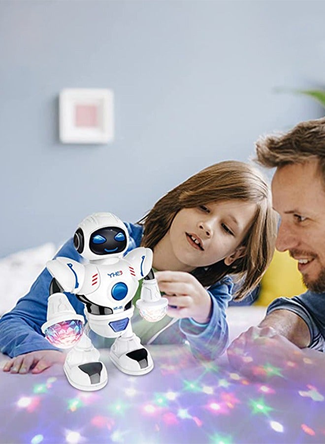 Walking Robot Toys for Kids - 360° Body Spinning Dancing Robot Toy with LED Lights Flashing and Music, Smart Interactive Electronic Kids Robot Toy, Baby Walking Toy for Toddler Boys and Girls