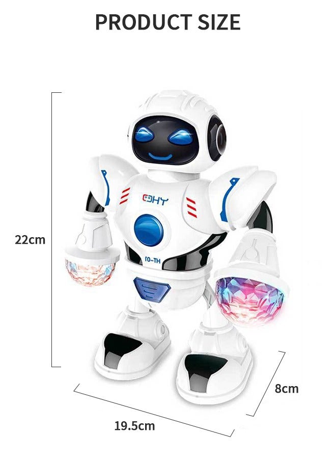 Walking Robot Toys for Kids - 360° Body Spinning Dancing Robot Toy with LED Lights Flashing and Music, Smart Interactive Electronic Kids Robot Toy, Baby Walking Toy for Toddler Boys and Girls