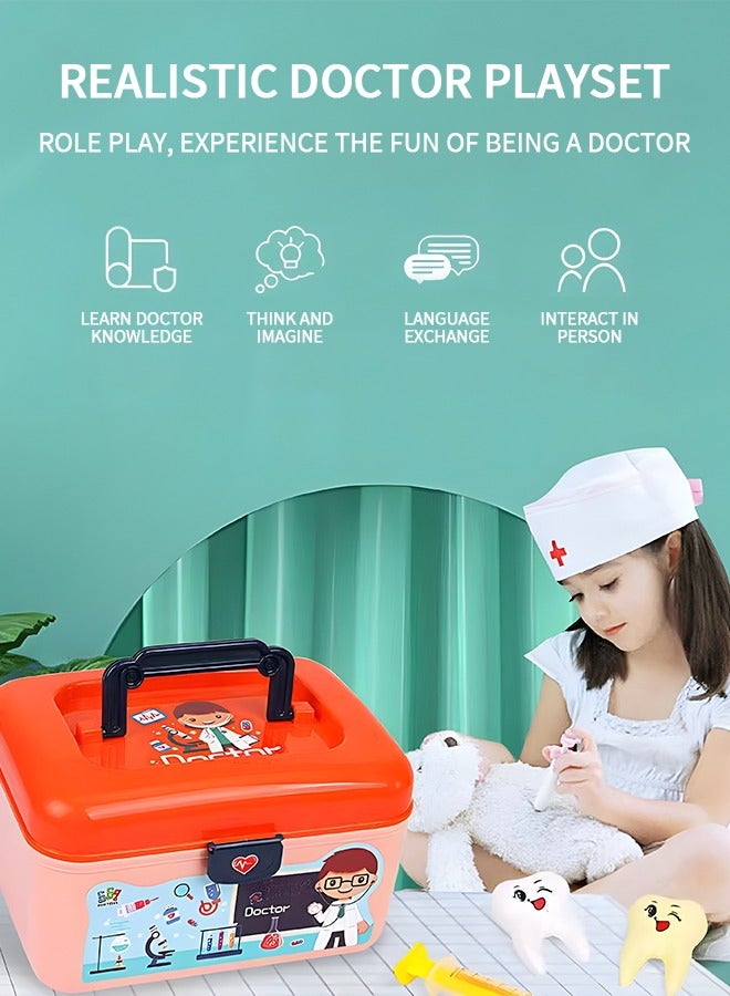 14 PCS Dentist Toys Set for Kids, Toddler Doctor Toys Kit Small Lifelike Doctor Equipment Toy Role Play Toys, Pretend Play Doctor Set Educational Dentist Medical Kit