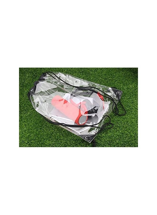 Clear Drawstring Bags, Waterproof Small Clear Bag for Stadium Colleges Sport Event Work Concert Security Approved Clear Drawstring Bag Waterproof Stadium Drawstring Backpack 2 Pieces