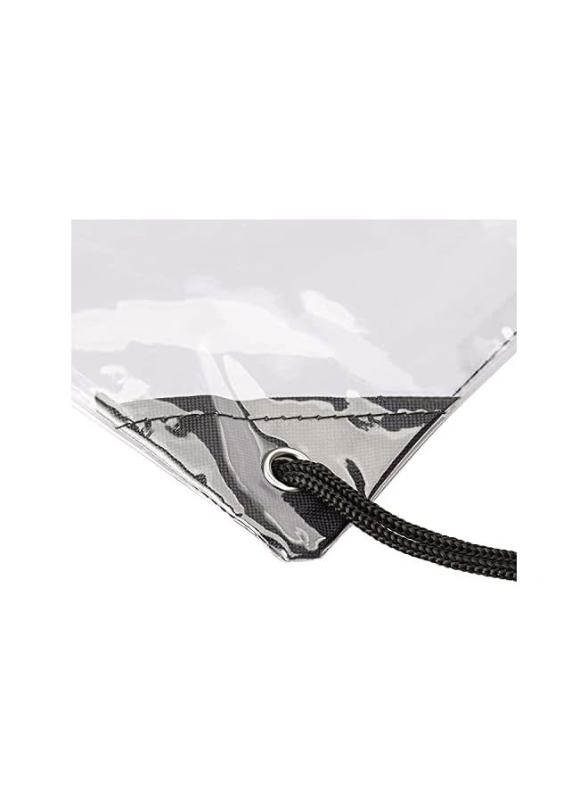 Clear Drawstring Bags, Waterproof Small Clear Bag for Stadium Colleges Sport Event Work Concert Security Approved Clear Drawstring Bag Waterproof Stadium Drawstring Backpack 2 Pieces