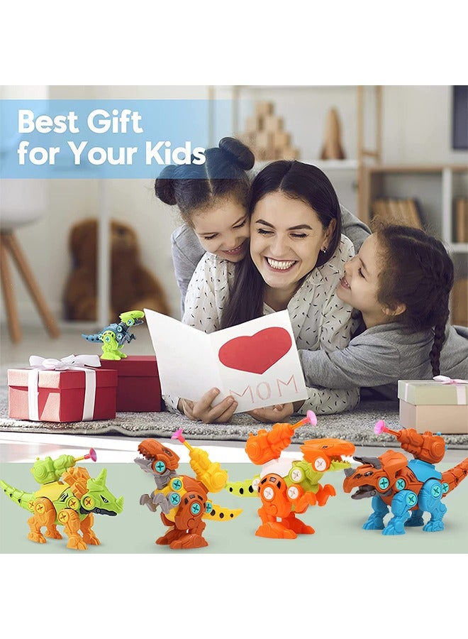 Take Apart Dinosaur Toys for Kids - Dino Building Toy Set Electric Drill - STEM Educational Construction Building Toy Gifts for Kids