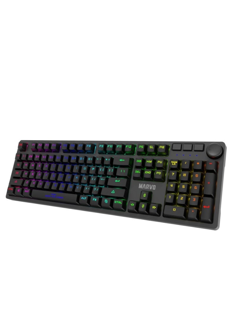 MARVO KG954 EN-R Wired Mechanical Keyboard with Detachable USB Type-C Cable