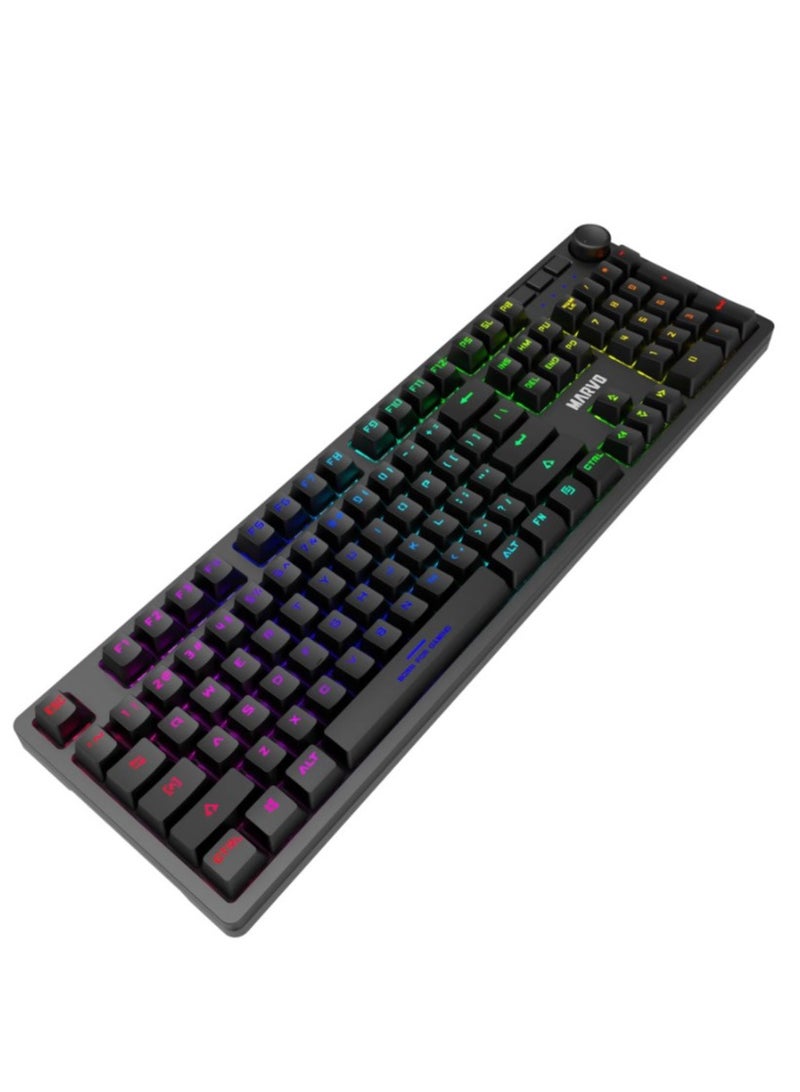 MARVO KG954 EN-R Wired Mechanical Keyboard with Detachable USB Type-C Cable