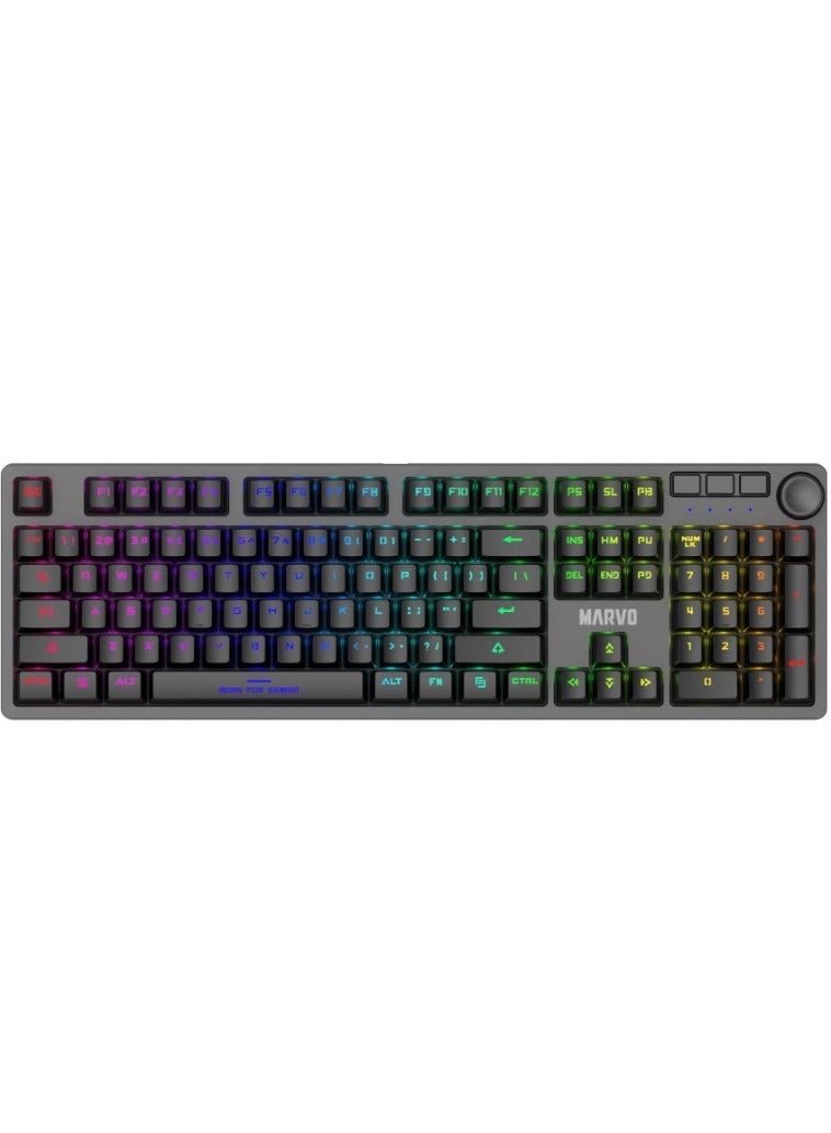 MARVO KG954 EN-R Wired Mechanical Keyboard with Detachable USB Type-C Cable