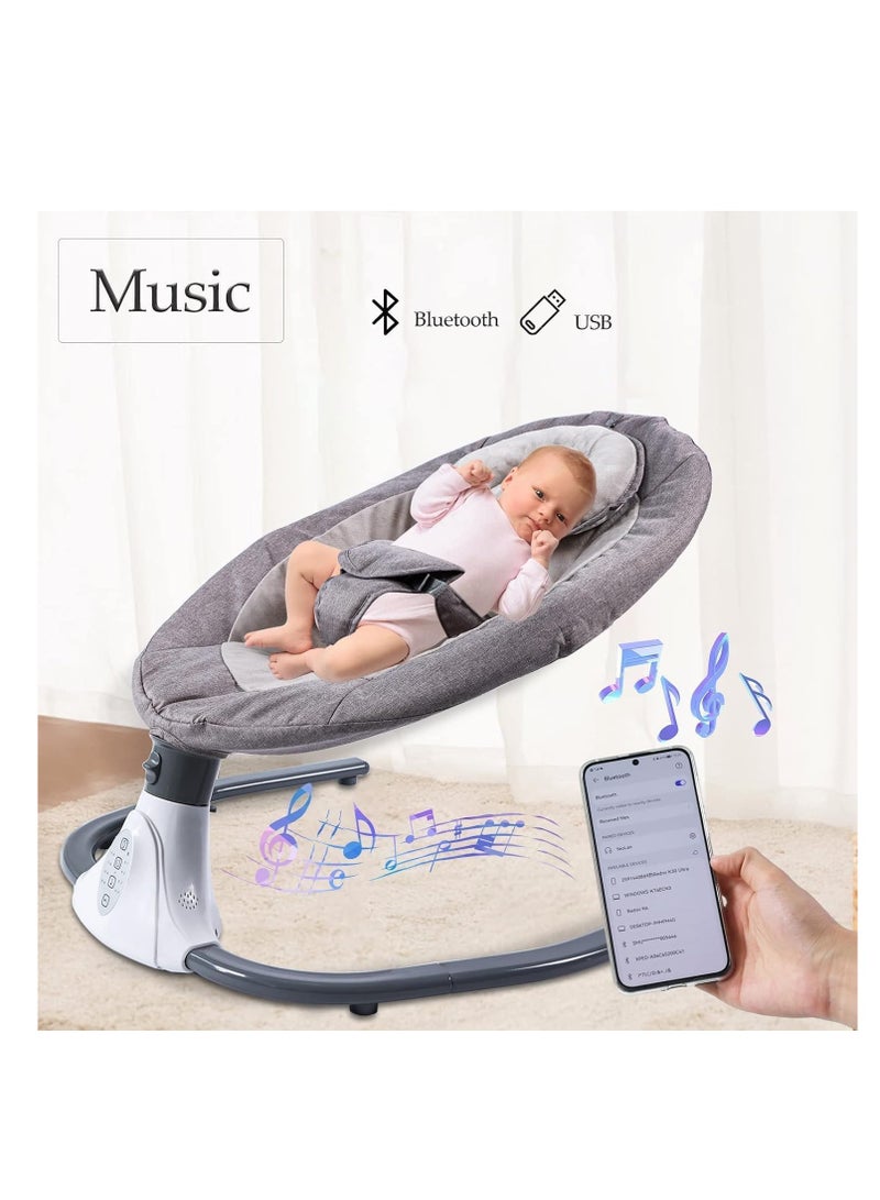 Electric Baby Swing Multifunctional Baby Cridle with Remote Control for 0-18 Months Newborn, Infant, Toddler Portable Baby Rocking Chair with Mosquito Net for Indoor Outdoor (Pink)