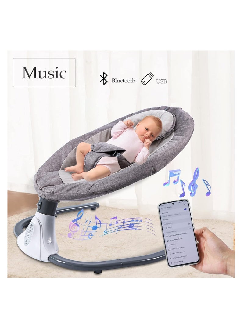 Electric Baby Swing Multifunctional Baby Cridle with Remote Control for 0-18 Months Newborn, Infant, Toddler Portable Baby Rocking Chair with Mosquito Net for Indoor Outdoor (Blue)